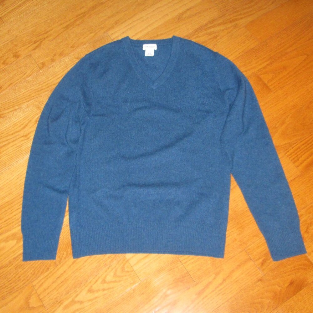 New Men's Club Monaco 100% Cashmere Blue V-neck Sweater Size XS